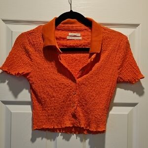 Urban Outfitters Cropped Collered Shirt